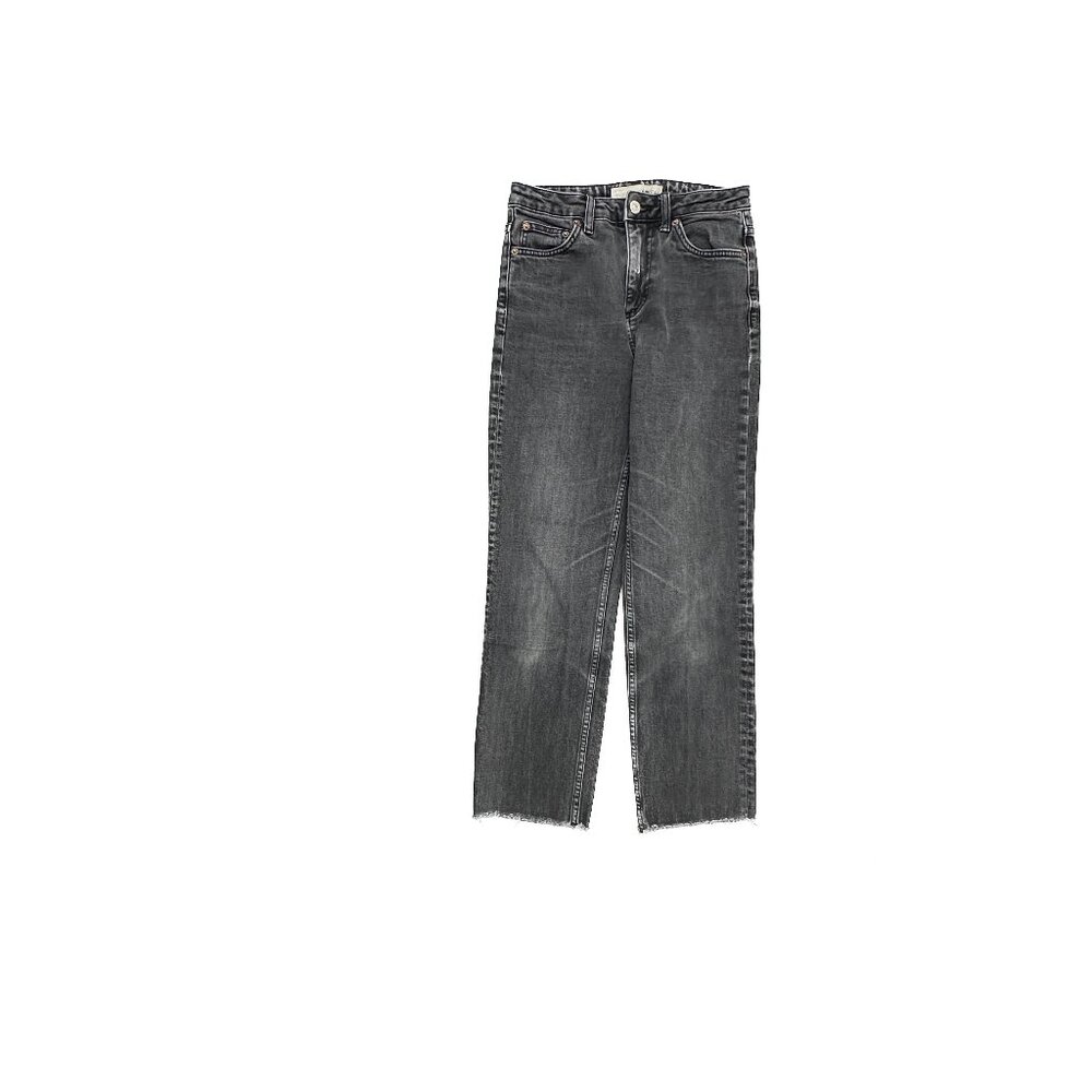 TopShop Moto Raw Hem Straight Crop Women's size 26‎ Black Denim jeans